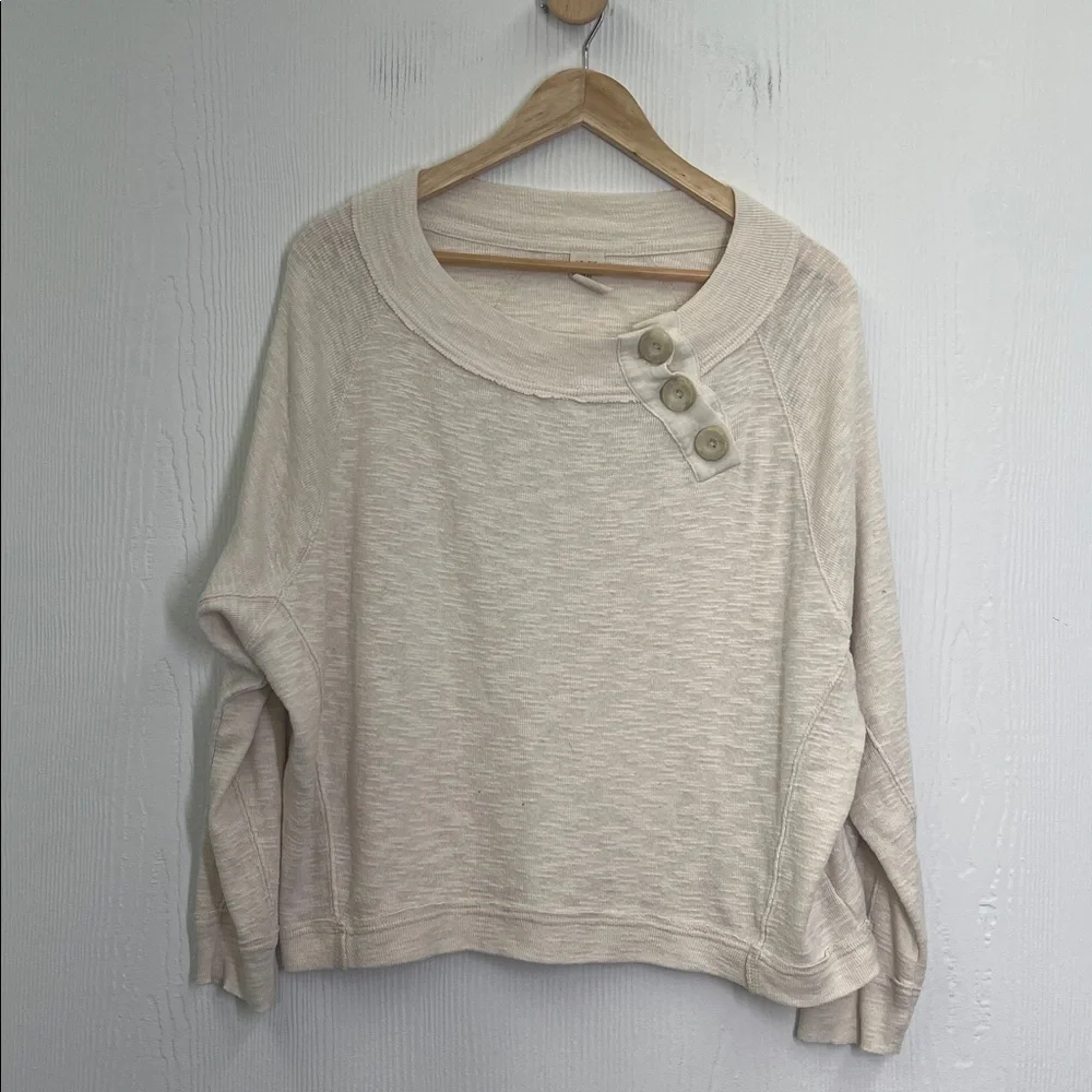 Free People - We The Free Don't Forget Me Cream Long Sleeve Blouse Size Small